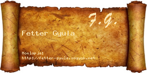 Fetter Gyula névjegykártya